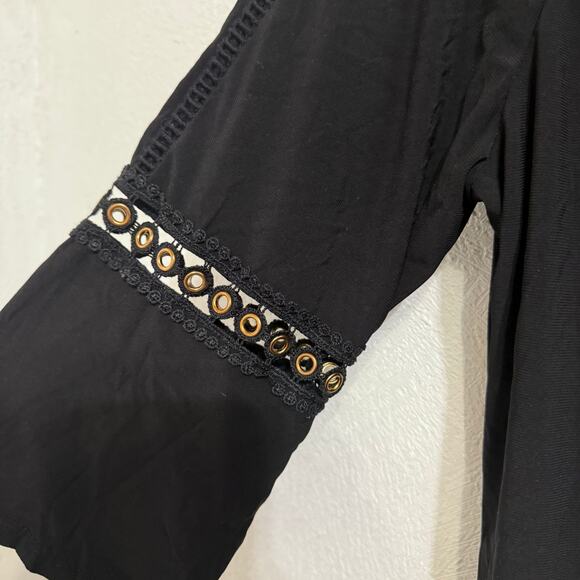 New Directions Black Women’s Size Large Long Sleeve Shirt Blouse Top Lightweight - Picture 4 of 6